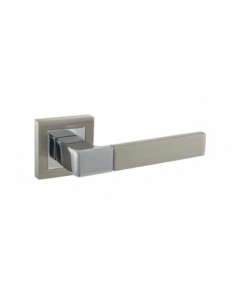 Set Satin Nickel/Polished Chrome Status Montana Lever on Square Rose | S40SSNPC