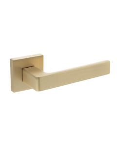 Set Satin Brass Status Montana Lever on Square Rose | S40SSB