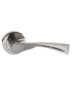 Set Status Satin Nickel Colorado Lever on Round Rose | S34RSN