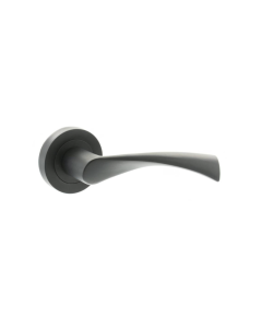 Set Status Matt Black Colorado Lever on Round Rose | S34RMB