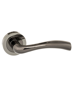 Set Status Black Nickel Texas Lever on Round Rose | S35RBN