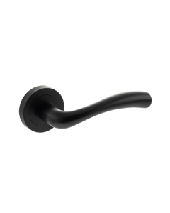 Set Status Matt Black Texas Lever on Round Rose | S35RMB