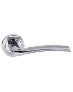 Set Status Satin Chrome/Polished Chrome Indiana Lever on Round Rose | S33RSCPC