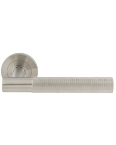 Set Satin Stainless Steel Galaxy Knurled Style Lever on rose | SWL1171SSS