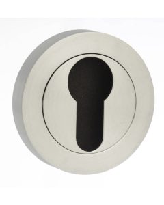 Status Satin Chrome Round Euro Escutcheon | S2ESCERSC