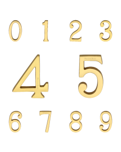 Heritage Brass Unlacquered Brass 76mm Pin Fixing Numerals | C1564ULB