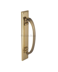 Heritage Brass Polished Brass Door Pull Handle on Back Plate 335mm