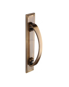 Heritage Brass Antique Brass Door Pull Handle on Back Plate 335mm