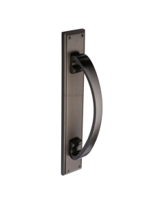 Heritage Brass Matt Bronze Door Pull Handle on Back Plate 335mm
