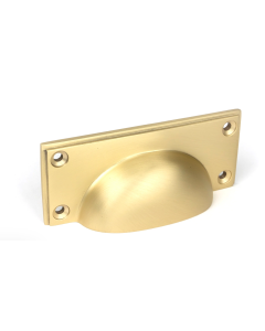 Satin Brass Art Deco Drawer Pull