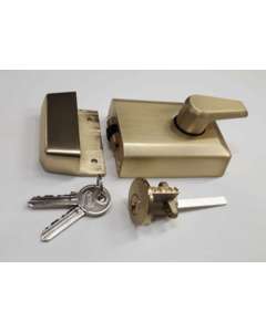 Polished Brass 60mm Rollerbolt Rim Nightlatch | NL-R3060-PB