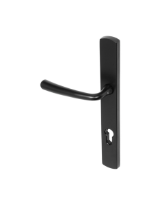 BLU Matt Black Pera Multipoint Door Handle on 095 euro backplate  |  PER095-MBL