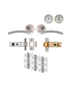 Satin Nickel / Polished Chrome Sines Bathroom Pack - Ultimate Door Pack