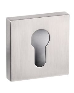 Senza Pari Satin Nickel Square Euro Escutcheon | SPESCESN