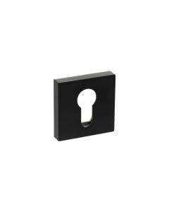 Senza Pari Matt Black Minimal Square Euro Escutcheon | SPESCEMB