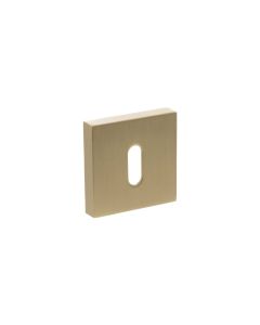 Senza Pari Satin Brass Minimal Square Key Escutcheon | SPESCKSB