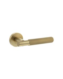 Set Satin Brass Rosarno Knurled Lever Handle | SPR170SB