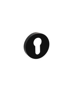 Senza Pari Matt Black Minimal Round Euro Escutcheon | SPRESCEMB