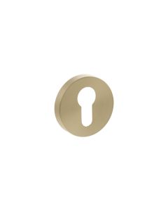 Senza Pari Satin Brass Minimal Round Euro Escutcheon | SPRESCESB