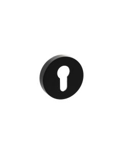 Senza Pari Matt Black Round Euro Escutcheon | SPROESCEMB