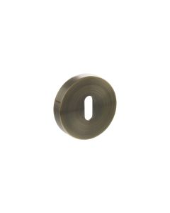 Senza Pari Antique Brass Round Key Escutcheon | SPROESCKAB