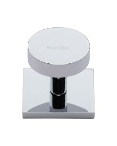 Heritage Brass Polished Chrome Disc Cabinet Knob With Square Backplate 32mm