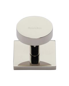 Heritage Brass Polished Nickel Finish Disc Cabinet Knob With Square Backplate 32mm