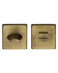Antique Brass Square Bathroom Turn & Release - SQ4043