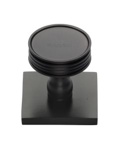 Heritage Brass Matt Bronze Venetian Cabinet Knob with Square Backplate 32mm
