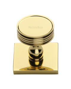 Heritage Brass Polished Brass Venetian Cabinet Knob with Square Backplate 32mm