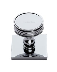 Heritage Brass Polished Chrome Venetian Cabinet Knob with Square Backplate 32mm