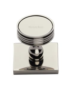 Heritage Brass Polished Nickel Finish Venetian Cabinet Knob with Square Backplate 32mm