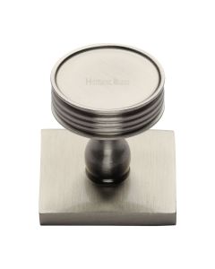 Heritage Brass Satin Nickel Venetian Cabinet Knob with Square Backplate 32mm