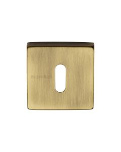 Antique Brass Standard Key Escutcheon Square - SQ5002