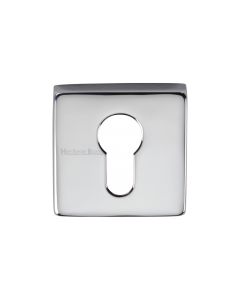 Polished Chrome Euro Profile Cylinder Escutcheon Square - SQ5004
