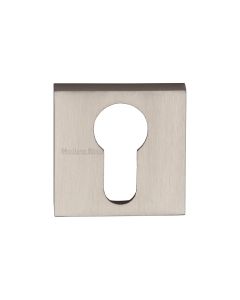 Satin Nickel Euro Profile Cylinder Escutcheon Square - SQ5004
