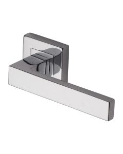 Polished Chrome Delta Sq Door Handle on Square Rose