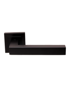 Set Matt Black SSL Alvar Lever On Square Rose | SSL1401MB