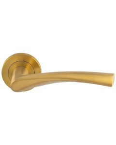 Set Satin Brass Breeze Lever on rose | SWL1121SPVD