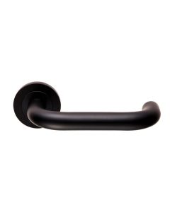 Set Matt Black Nera Round Bar Return To Door Safety Lever   | SWL1190MB