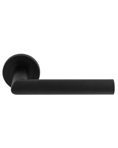 Matt Black Brass Treviri Mitred Lever  On Rose  | SWL1192MB