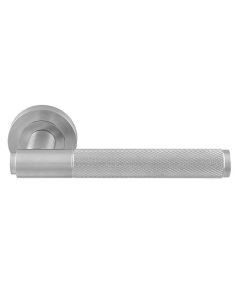 Satin Chrome Manital Syntax Knurled Lever on Round Rose | SX5SC