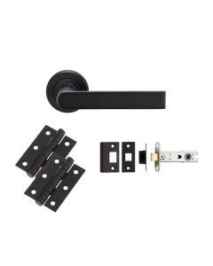 LATCH PACK - Matt Black Serozzetta Edge Lever Handle Door Kit 