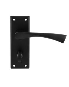 Set Serozzetta Matt Black Venti Lever Bathroom Furniture on backplate | SZR023MB