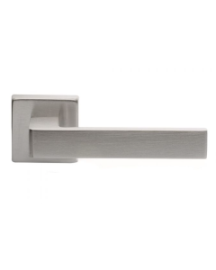 Set Manital Satin Chrome Techna Lever Furniture on square rose | TC5SC