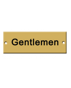 150x36mm Polished Brass GENTLEMEN Sign