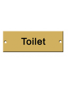 150x36mm Polished Brass TOILET Sign