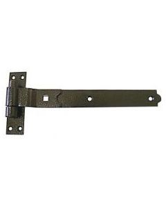 Pair 450mm Black Japanned Cranked Hook and Band Hinge on Plate