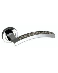 Set Senza Pari Polished Chrome Crystal Lever on rose