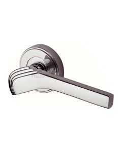 Polished Nickel Finish Tiffany Door Handle on Round Rose